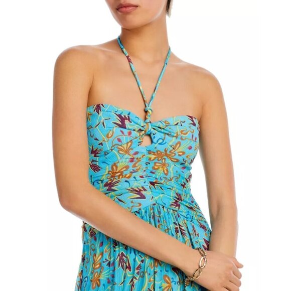 A.L.C. 'Violet' Printed Silk Halter Midi-Dress, Grotto Multi - Picture 5 of 5